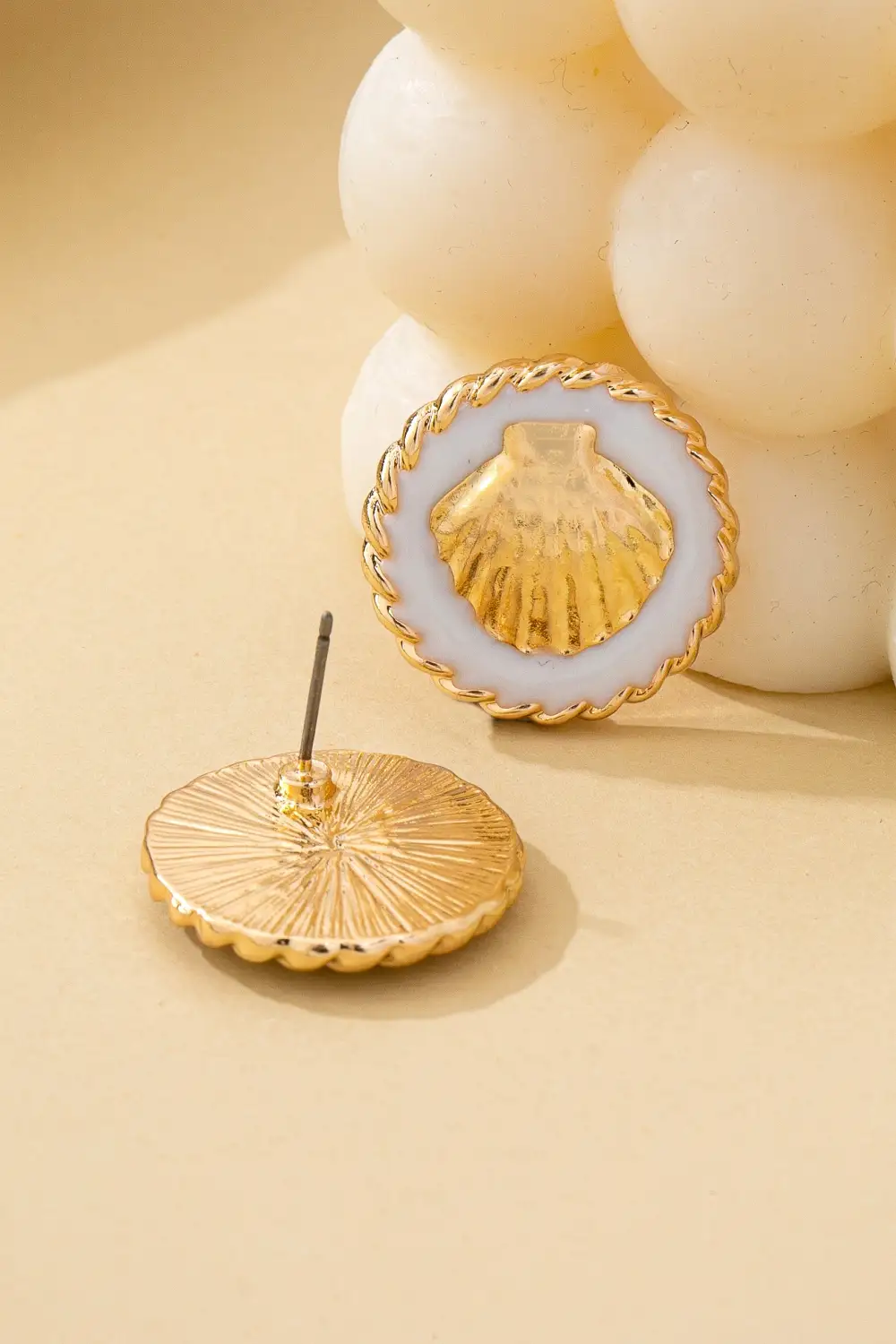 Nautical Seashell namel Stud arrings