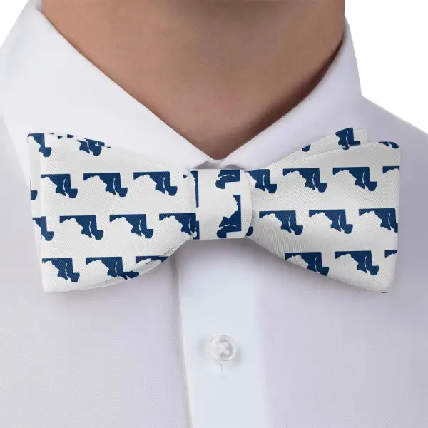 Neat Outline Motif Bow Tie