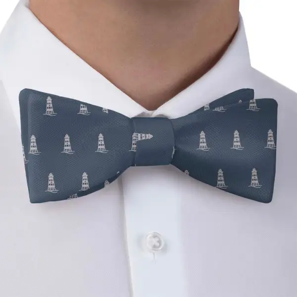 Lighthouse Pattern Bow Tie