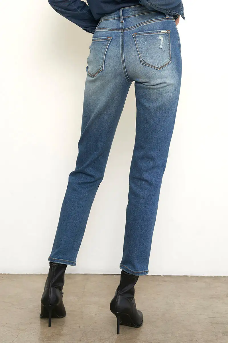 High Rise Girlfriend Stretch Jeans