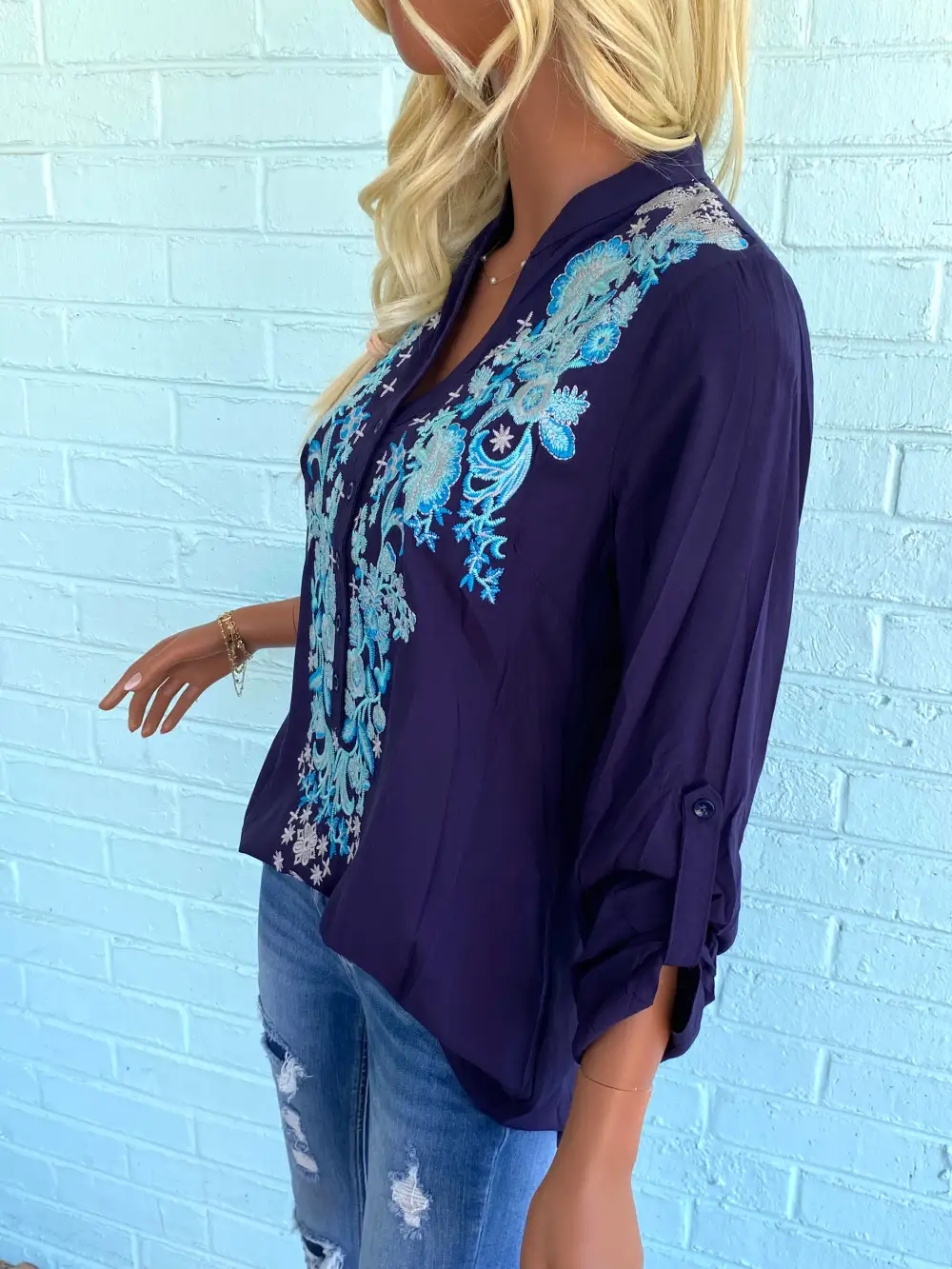 Beaded Detail Tunic Top