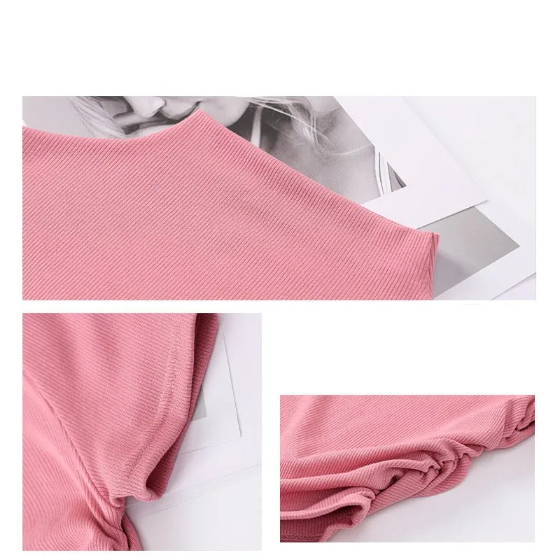 Half Mock Neck Cropped Tee