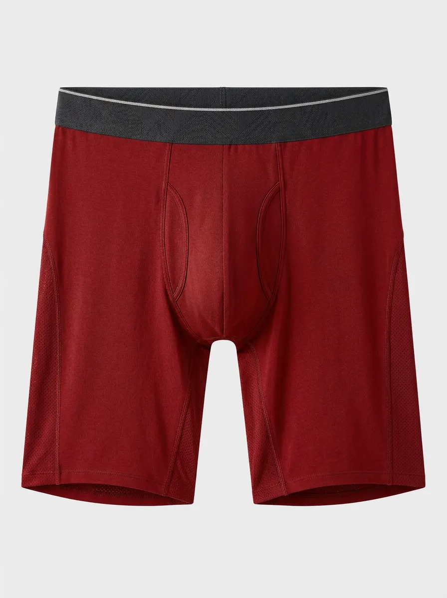 Men's Charcoal Grey Mesh-Panel Boxer Briefs
