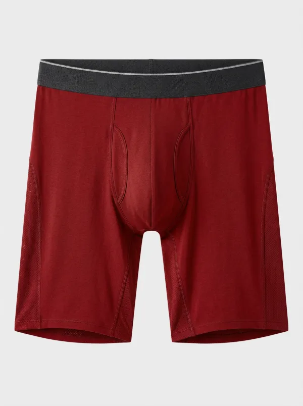 Men's Charcoal Grey Mesh-Panel Boxer Briefs