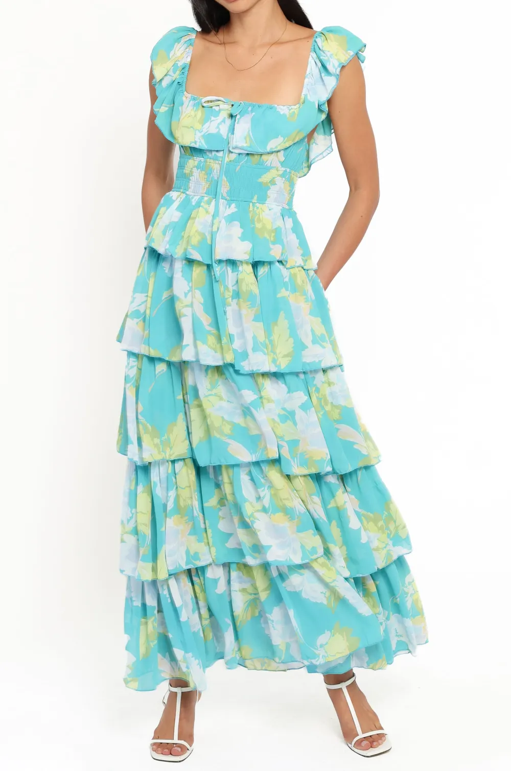 Sleeveless Square Neck Maxi Dress