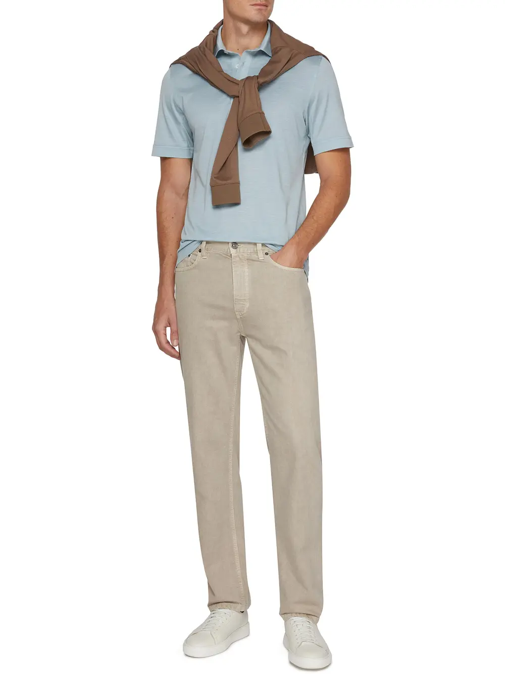Minimalist Elegant Comfortable Versatile Light Blue Polo Shirt