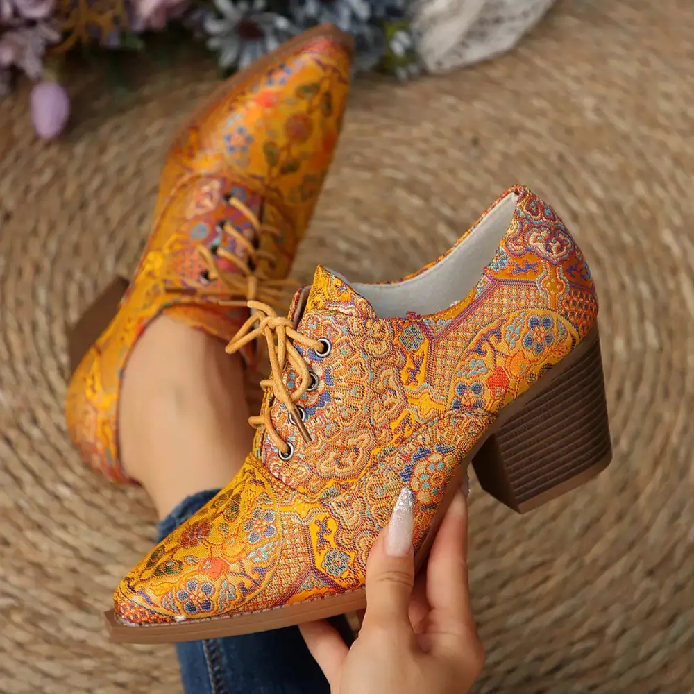 Refined Pointed Toe Block Heel Ankle Boots