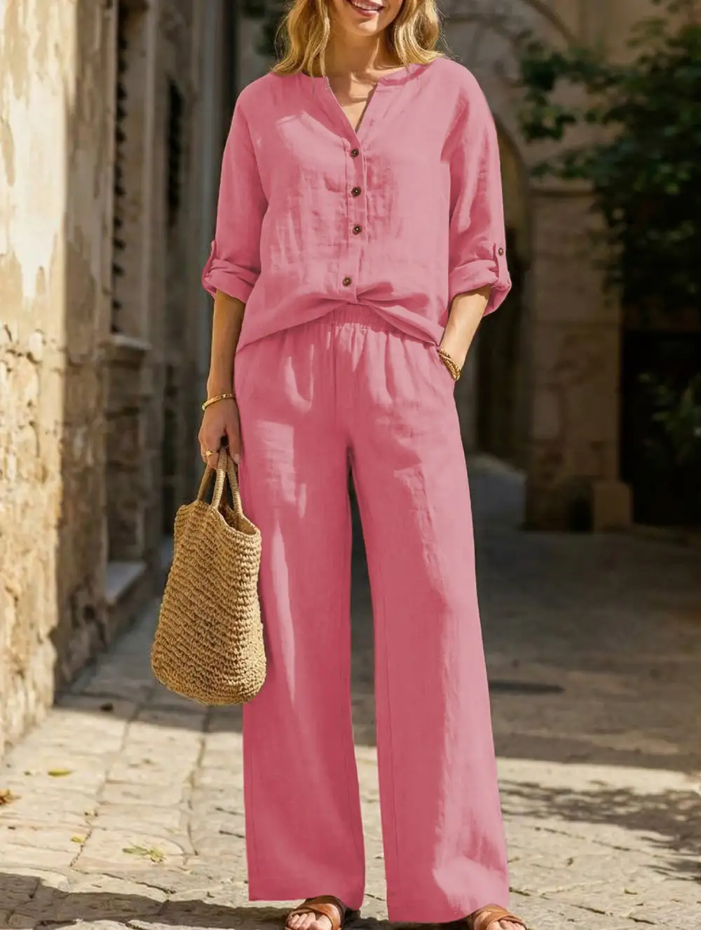 Wide-Leg Pants Set