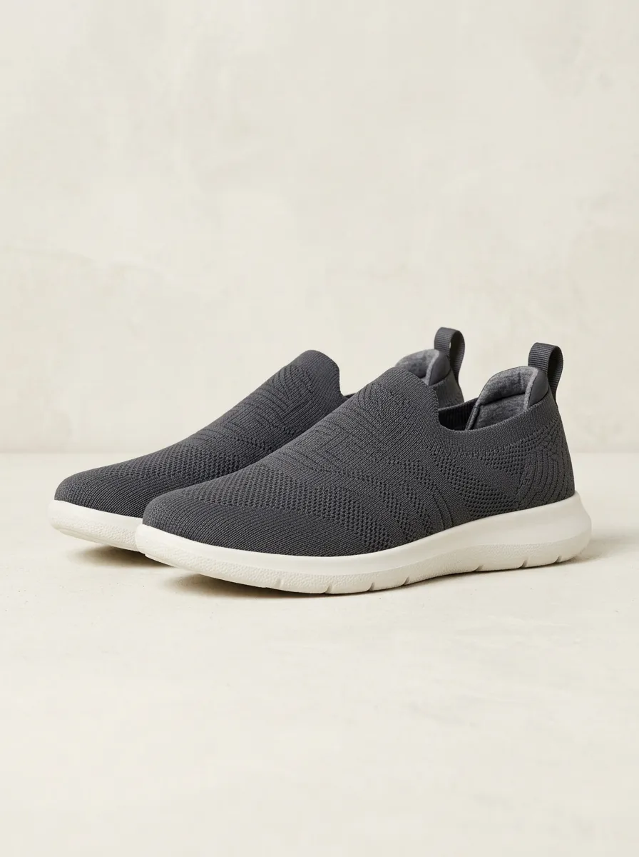 Signature Geometric Minimalist Style Men's Stretch Canvas Shoes