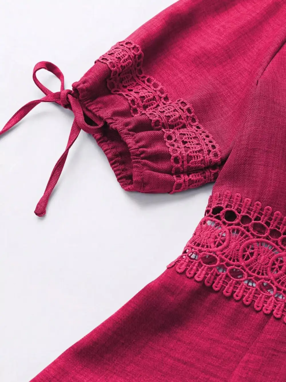Modern Everyday Lace Detail V-Neck Mini Dress