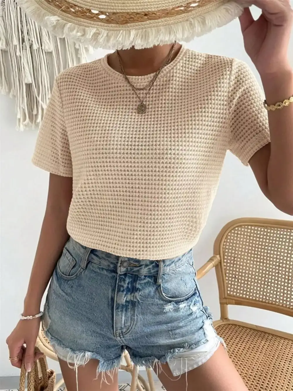 Easygoing Short-Sleeve Knit T-Shirt