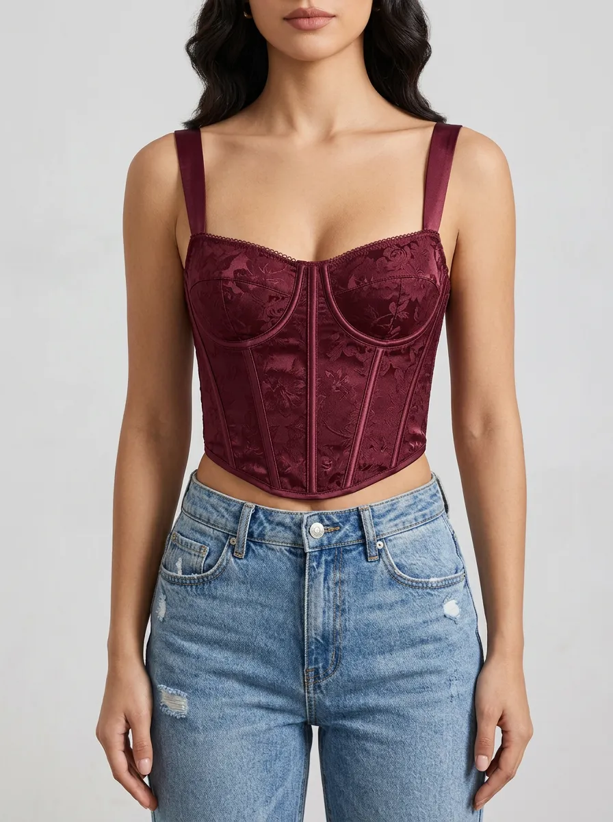 Satin-Style Women's Corset Top