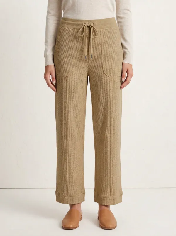 Women's Casual Waffle Knit Drawstring Lounge Pants