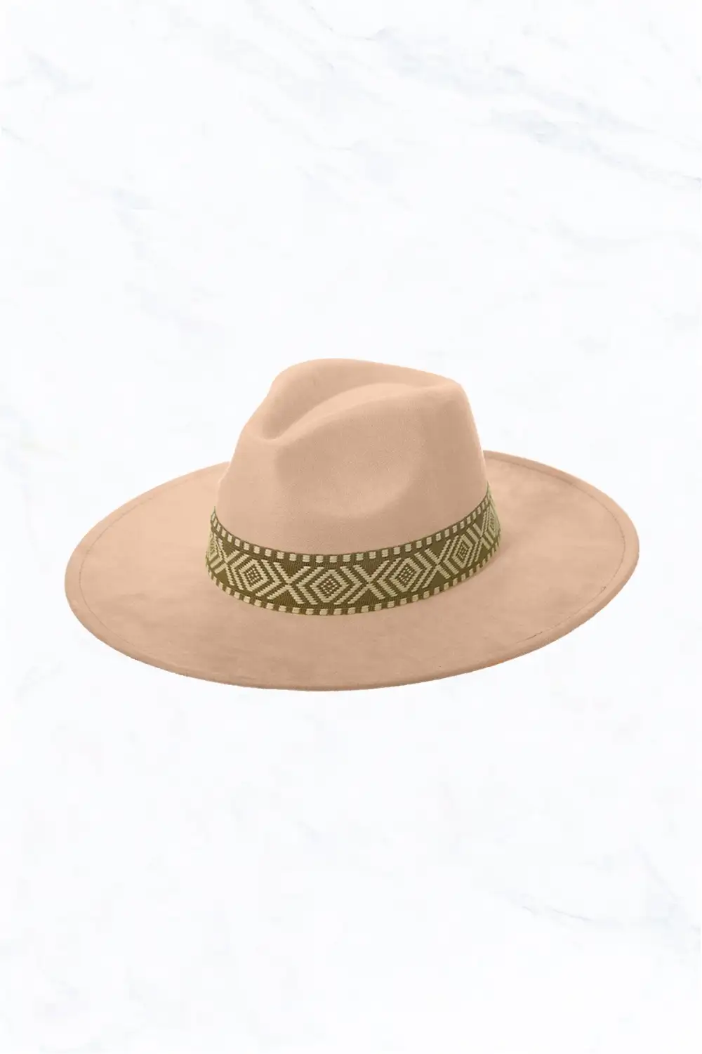 Suede Large Eaves Peach Top Fedora Hat