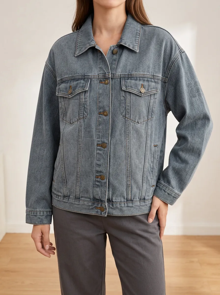 Embroidered Women's Denim Jacket