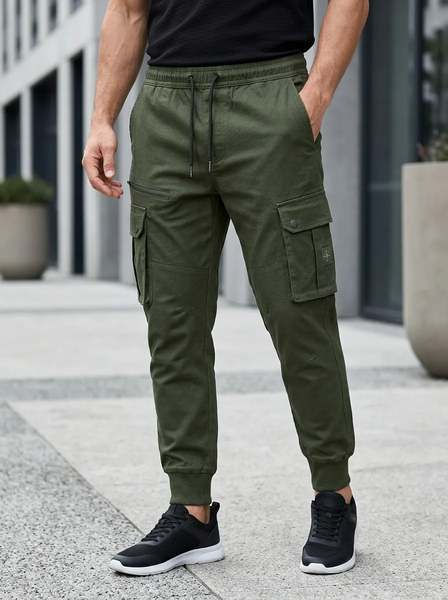 Easy-Wear Graphic Print Classic Look Men's Cargo Jogger Pants