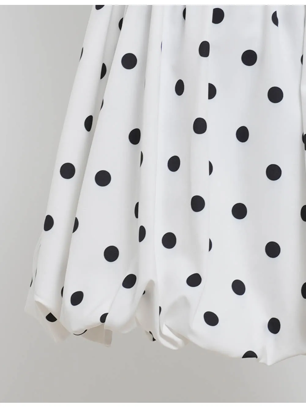 Polka Dot Halter Neck Bow Puff Hem Mini Dress