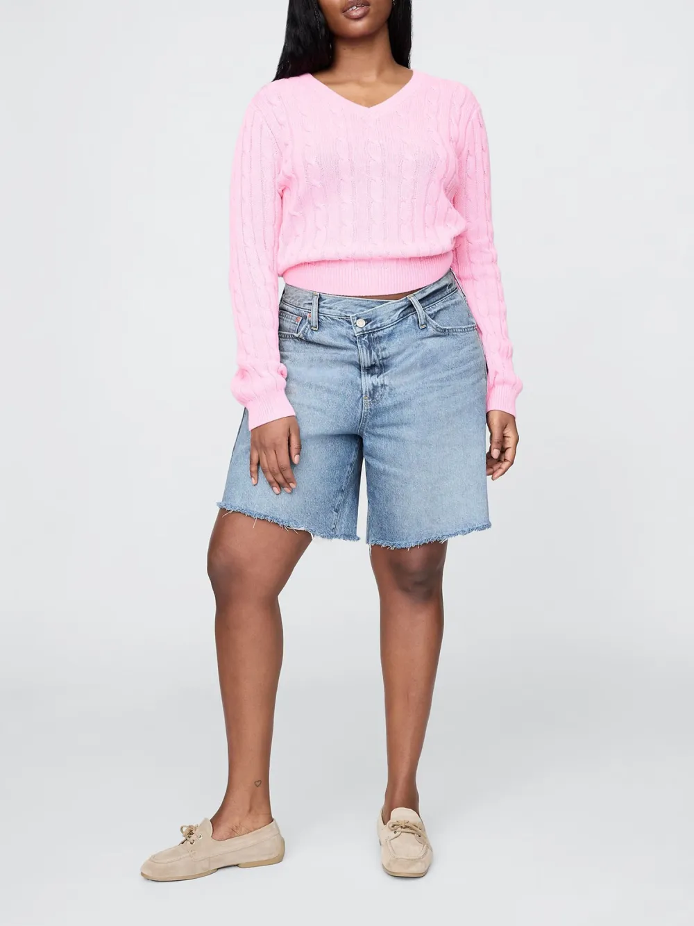 Cotton Denim Shorts
