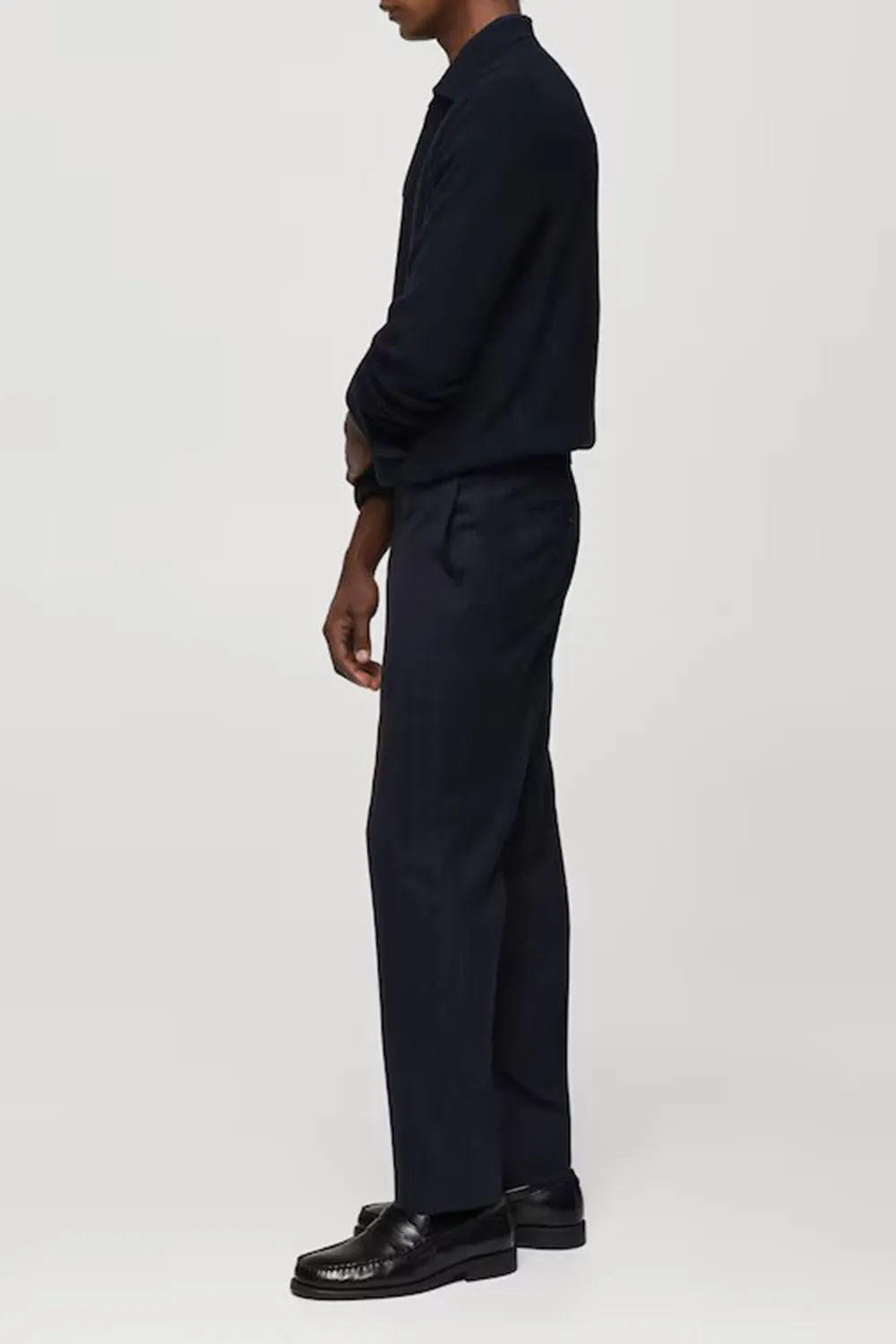Ribbed Knit Polo Shirt