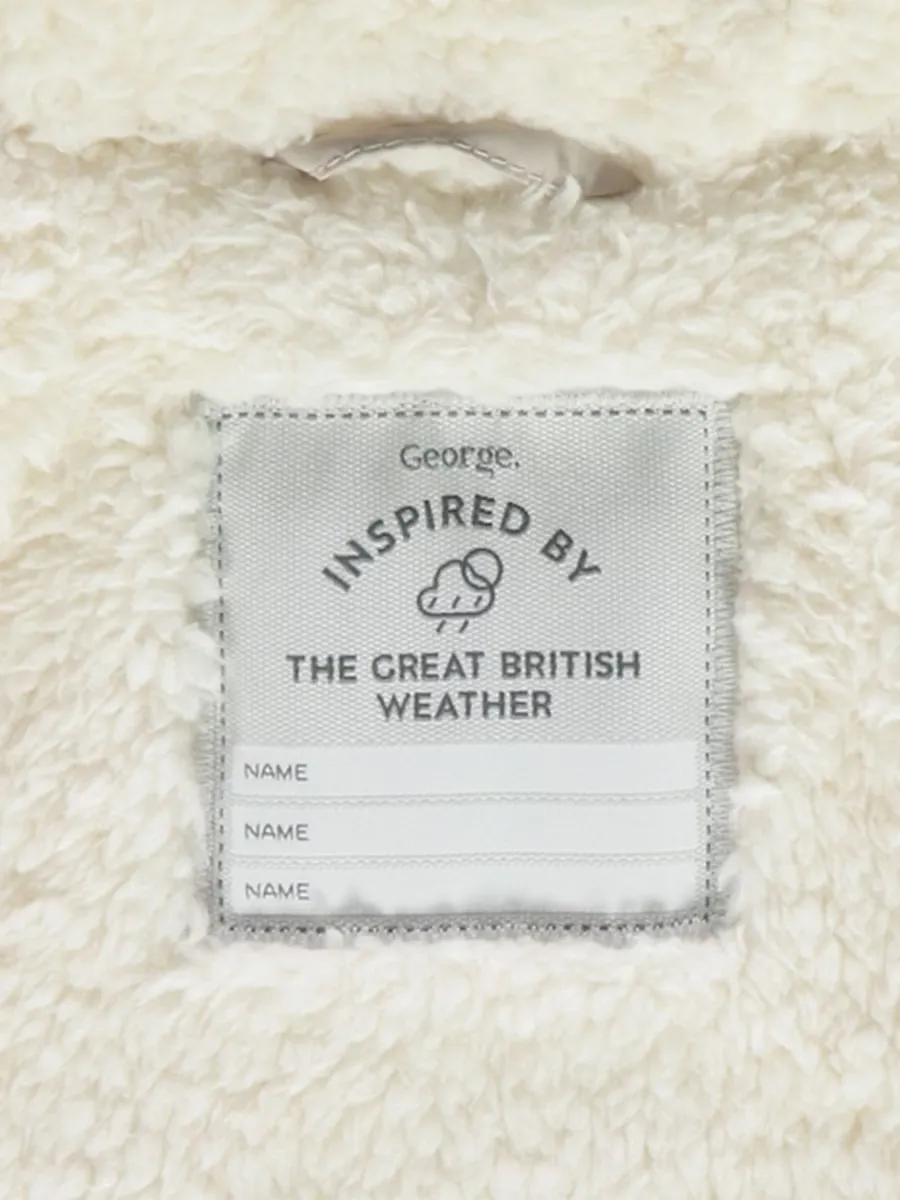 Stone Fleece Lined Quilted Coat