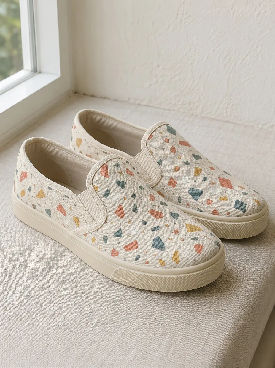 Women's Modern Minimalist Terrazzo Pattern Patterned Canvas Shoes