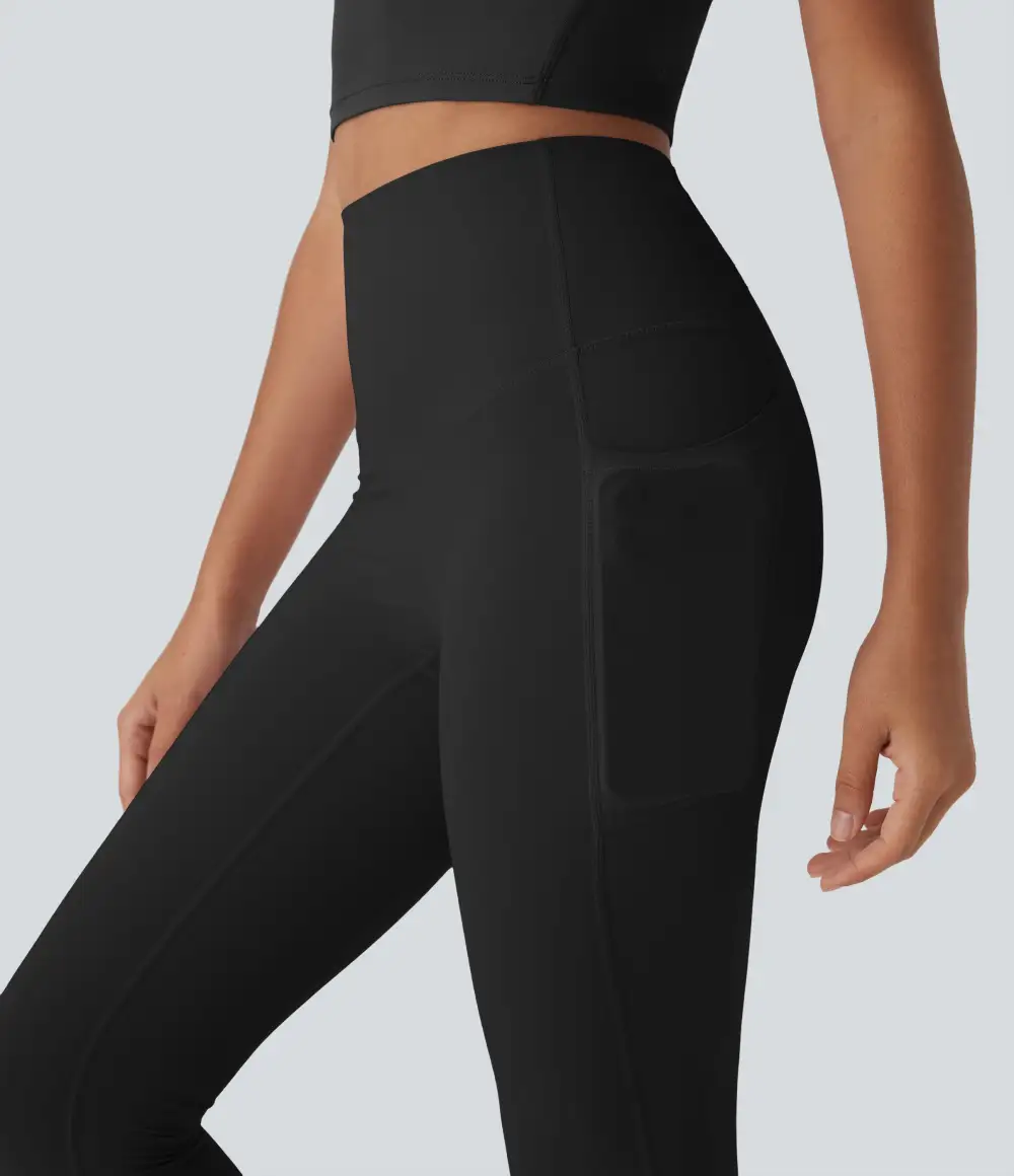 UltraSculpt Cool Quick Dry SoCinched High Waisted Tummy Control Shaping Yoga Leggings with Pockets-UPF50+