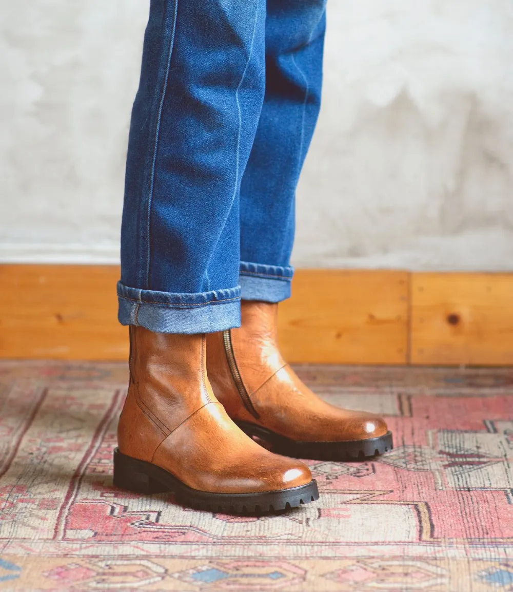 Square-Toe Side-Zip Everyday Boots