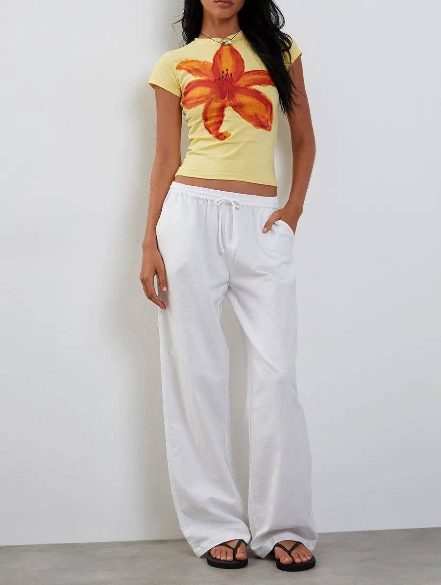 Lemonade With Summer Flower Print Baby Tee
