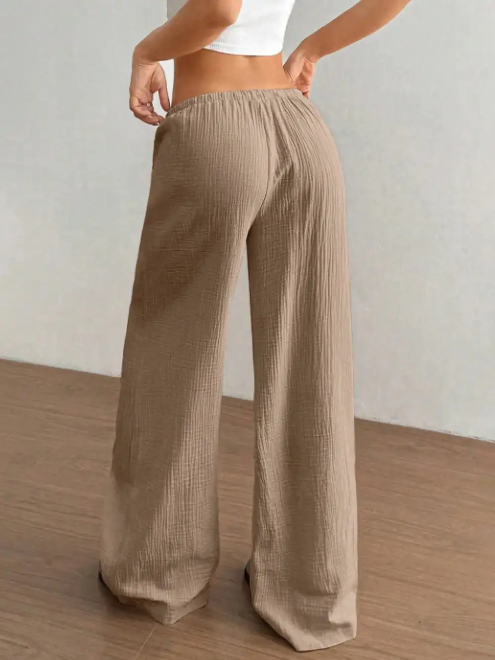 Polished Wide Leg Drawstring Pants