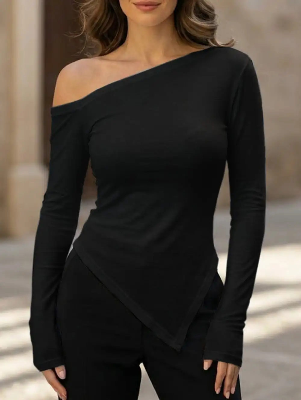 One Shoulder Slim Fit Top