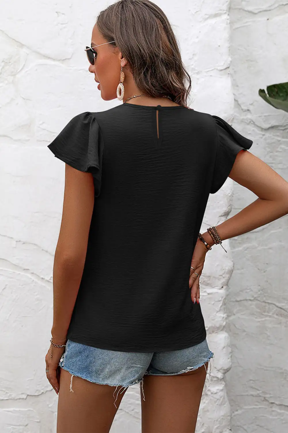 Pleated Textured Blouse