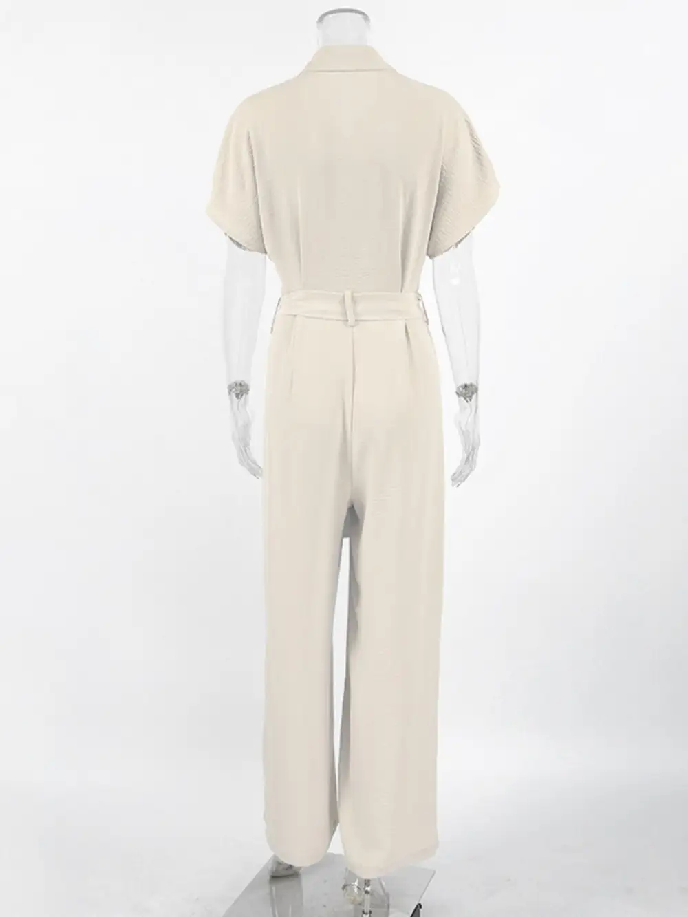 Chest Pocket Short Sleeve Wide Leg Shorts