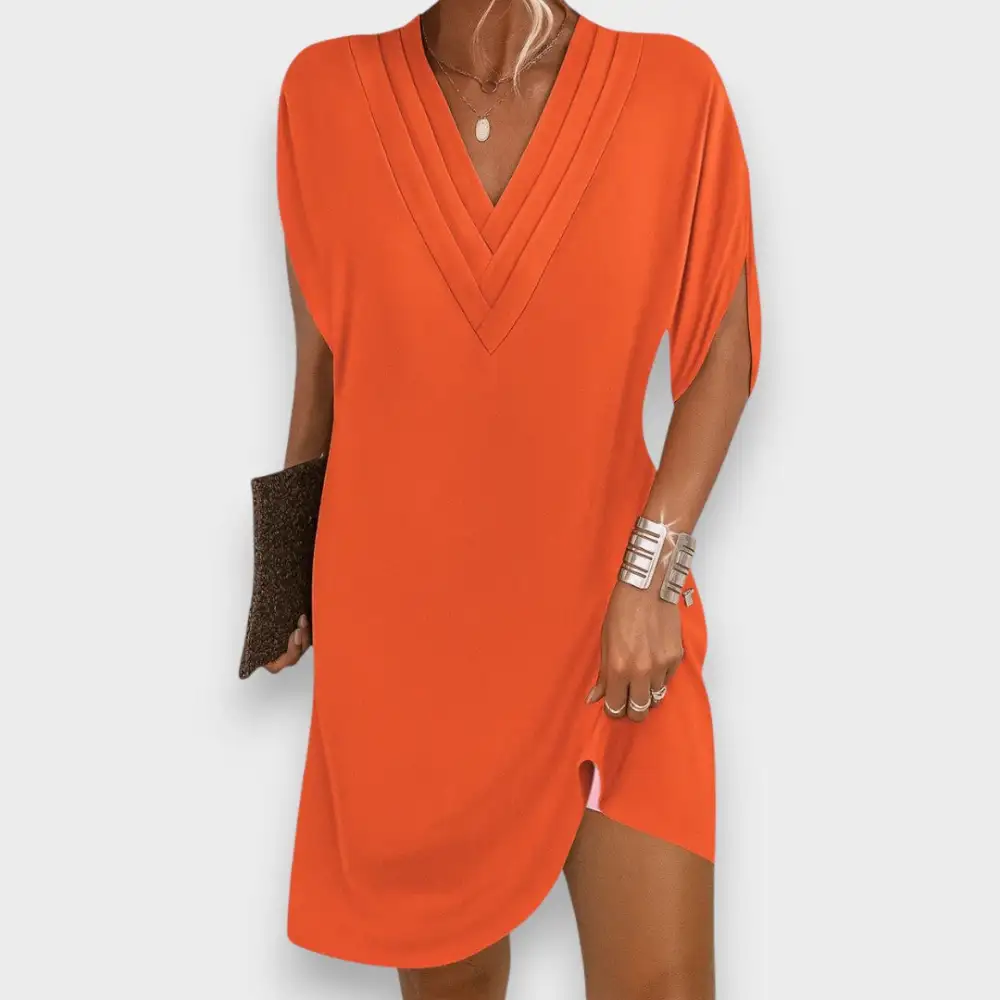 V-Neck Relaxed Mini Dress