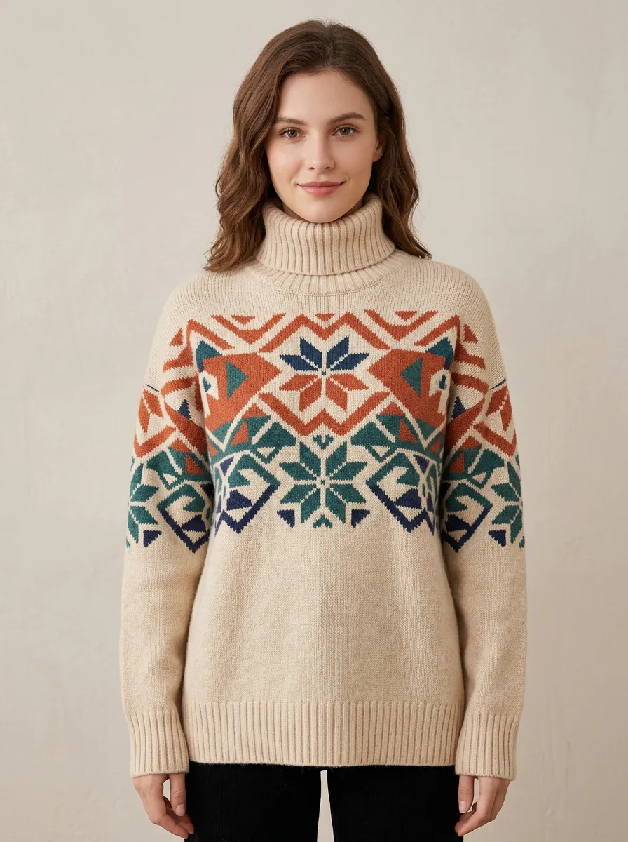 Women's Fair Isle Turtleneck Sweater