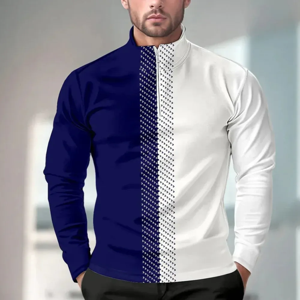 Casual Midweight Long Sleeve Pullover Golf Shirt
