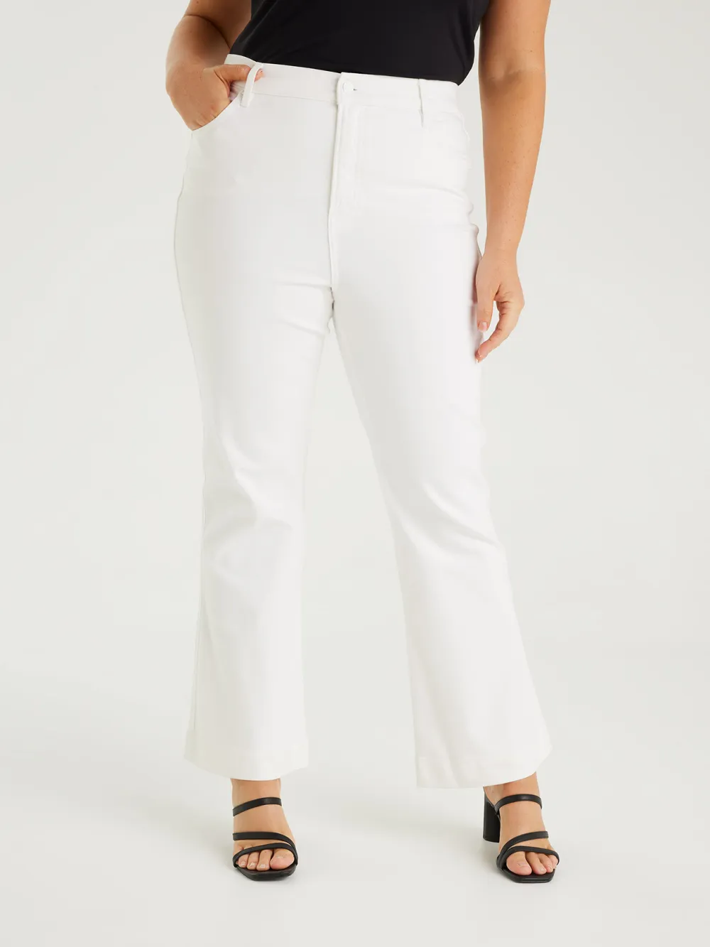 White Straight-Leg Non-Stretch Jeans