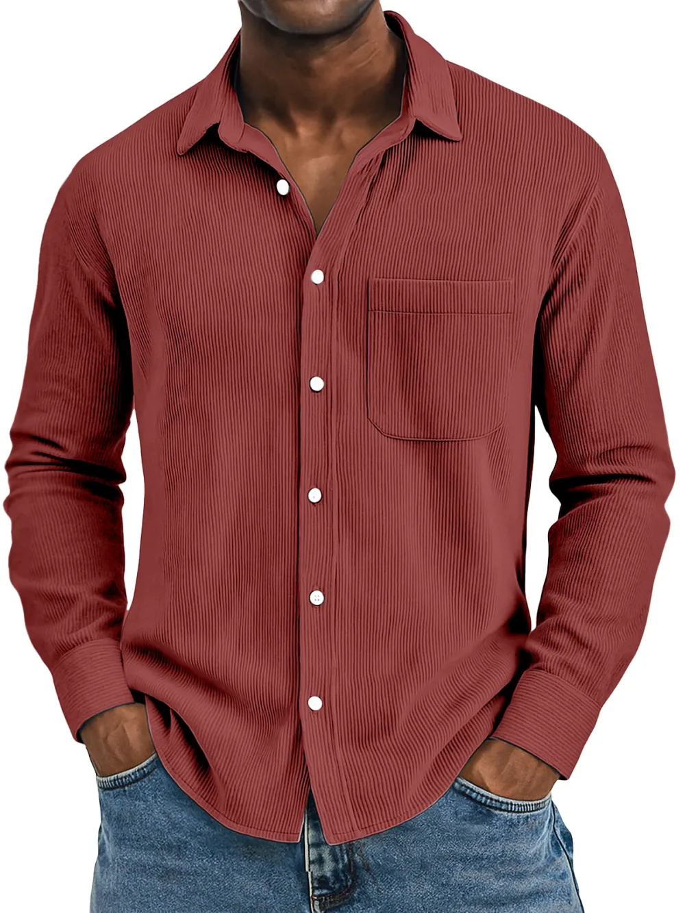 Textured Camp Collar Pocket Shirt