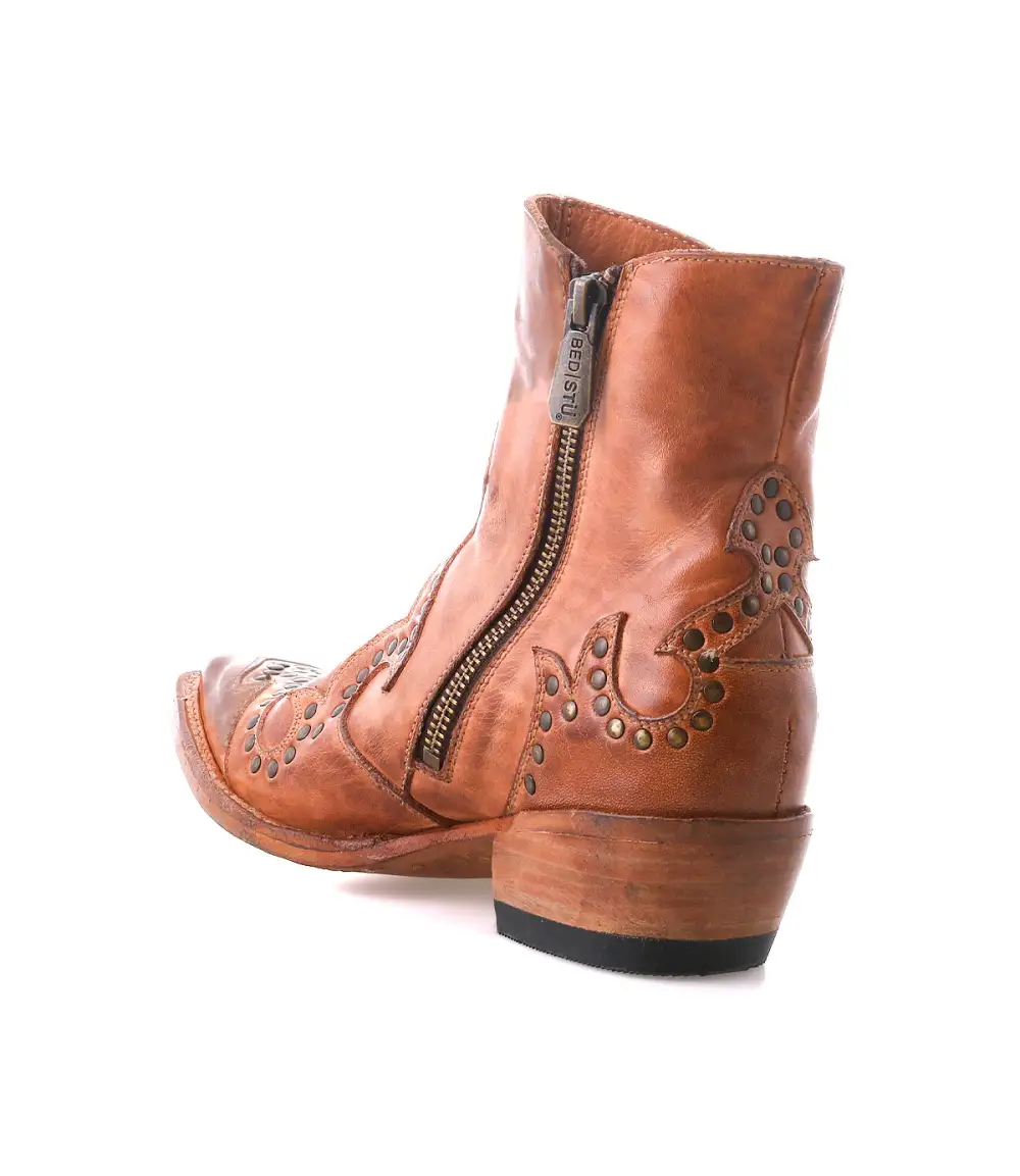 Floral-Stitched Studded Western Boots