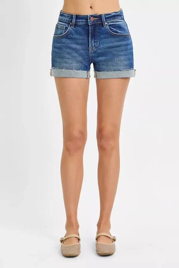 Raw-Hem Cotton Casual Shorts