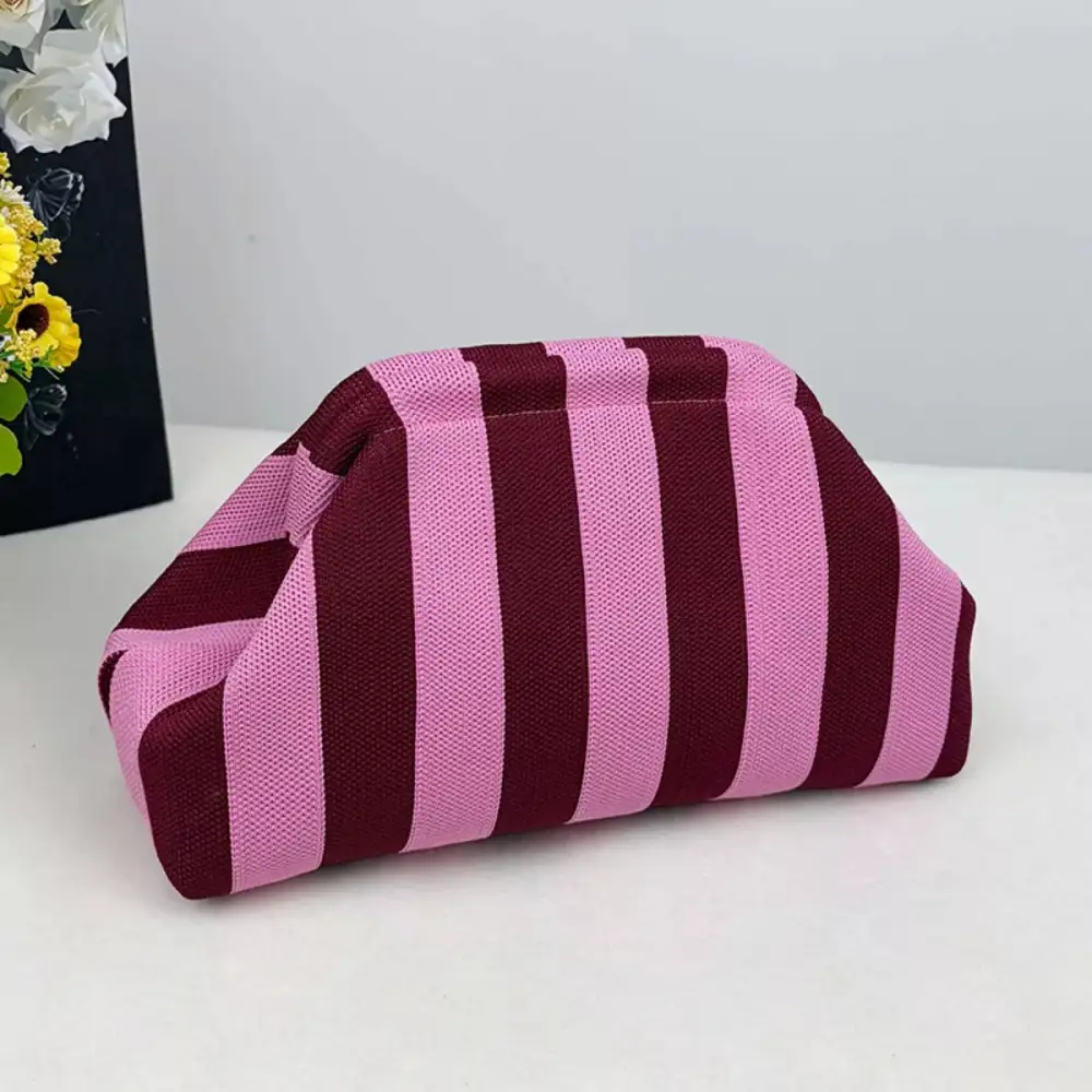 Portable Contrast Knit Clutch