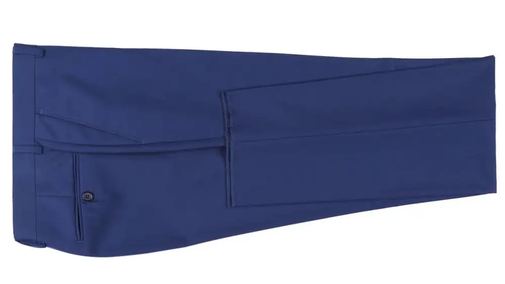 Blue Regular Fit Flat Front Dress Pants