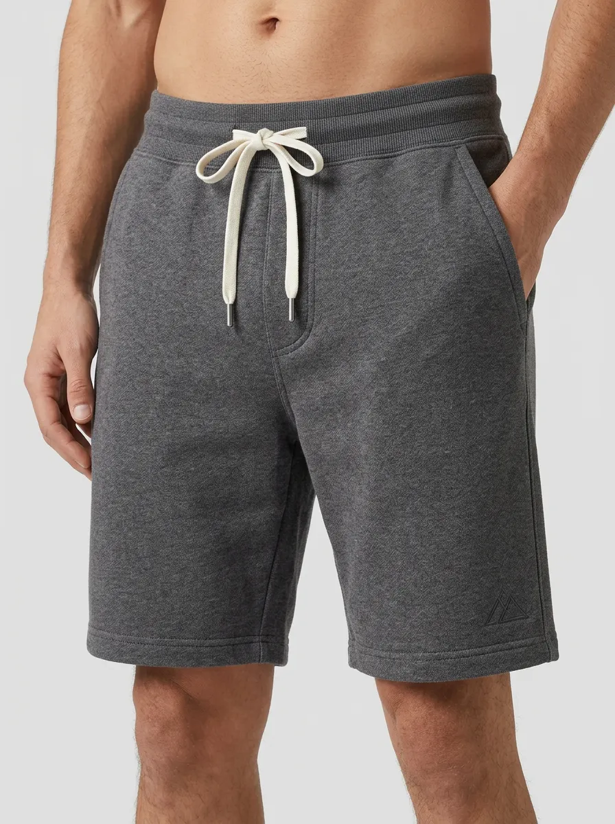 Men's Casual Mountain Logo Embroidered Drawstring Shorts