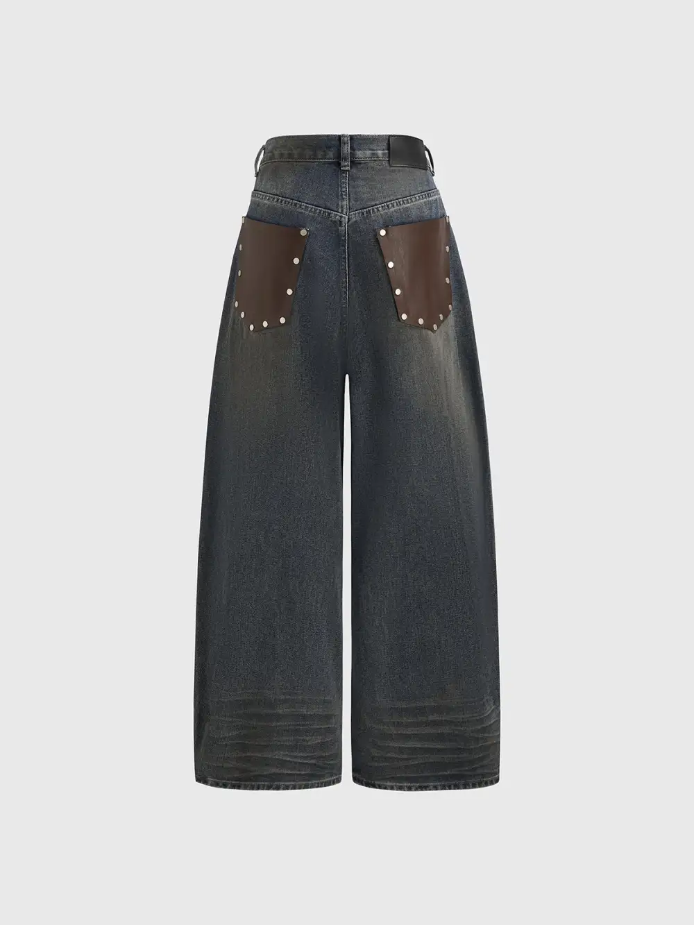 Relaxed Contrast-Detail Denim Pants