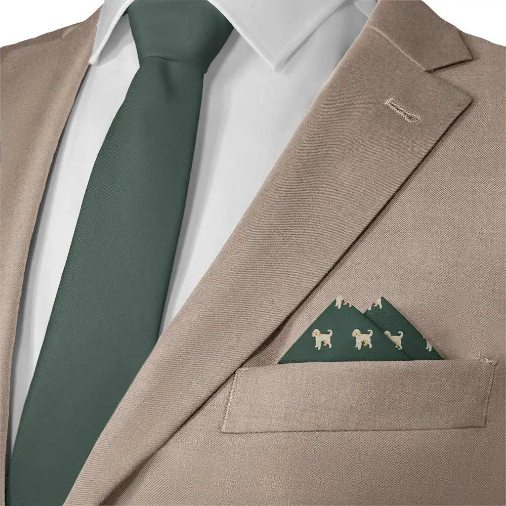 Contemporary Neat Animal Motif Dog Motif Pocket Square