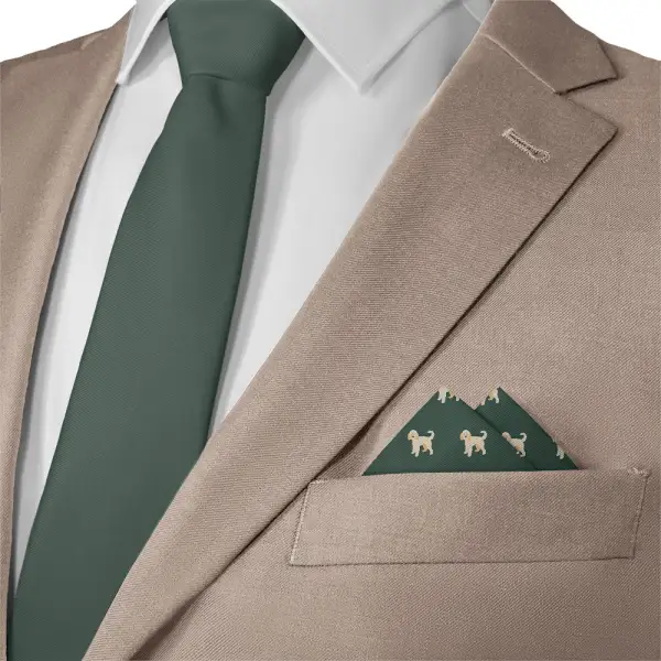 Contemporary Neat Animal Motif Dog Motif Pocket Square