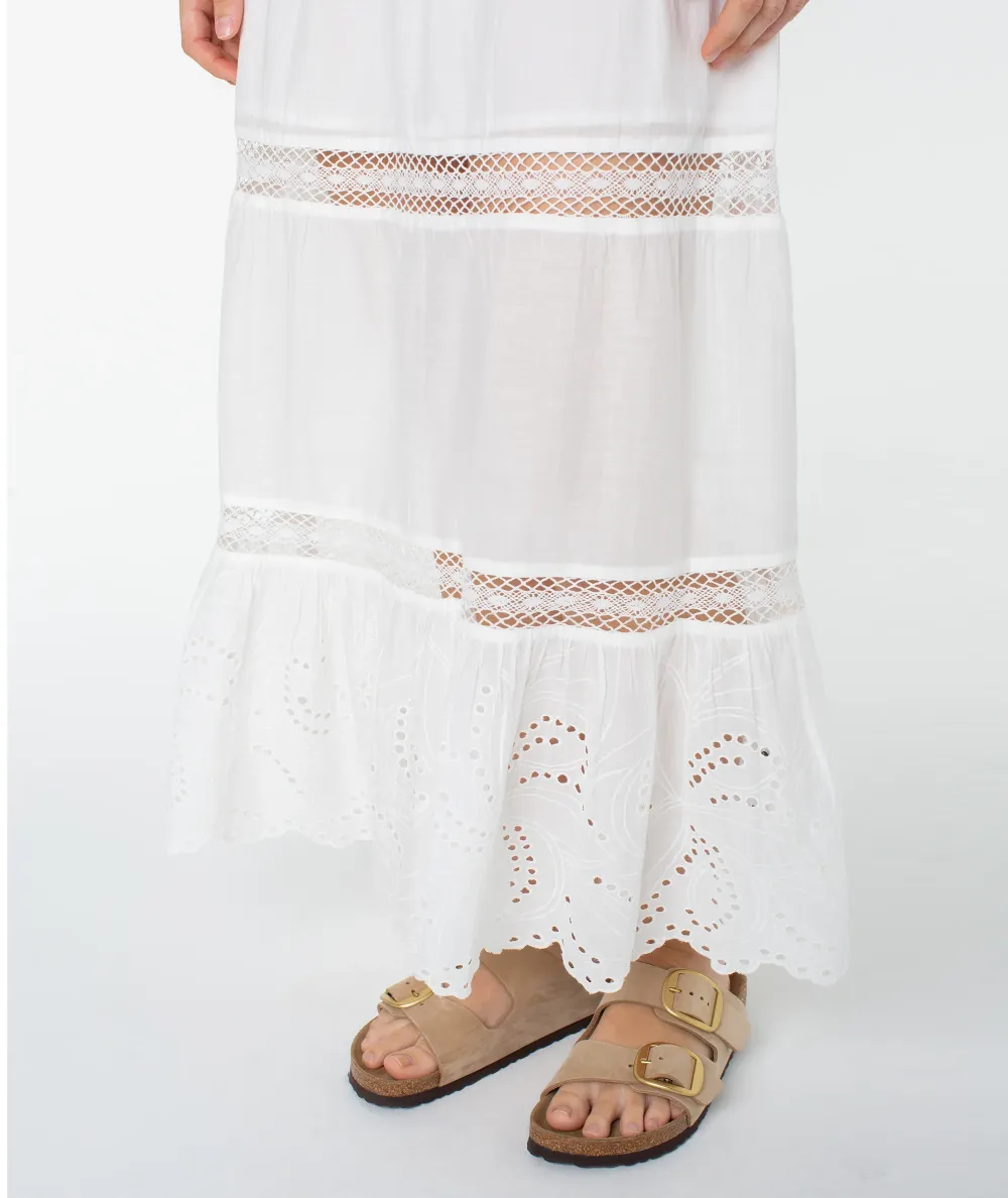 Solid Color Hollowed-Out Ladies' Skirt