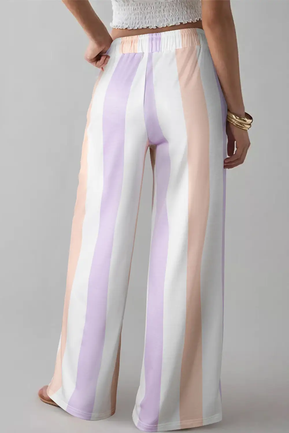 Print Drawstring Loose Pants with Side Pockets