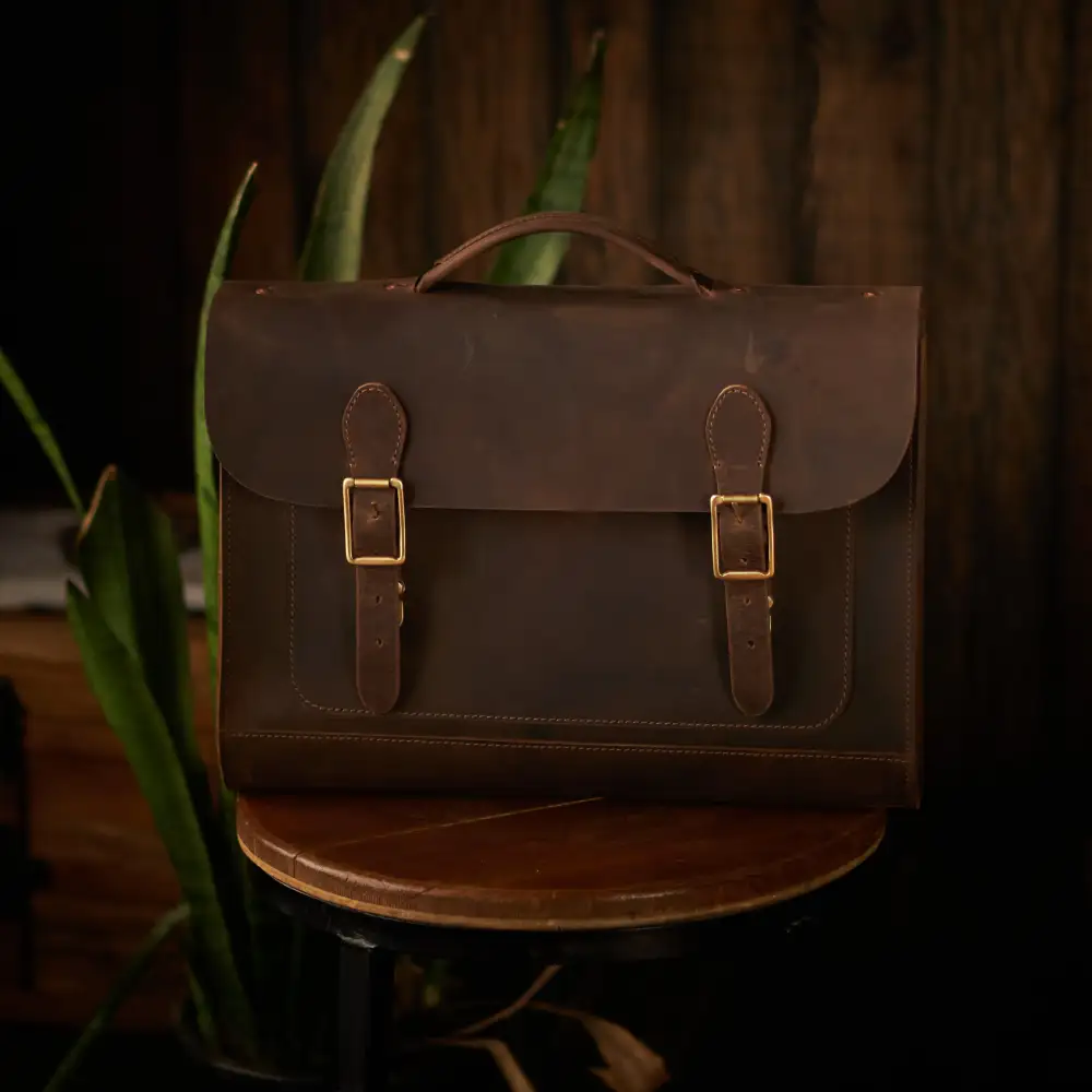 Laptop Slim Leather Satchel Bag