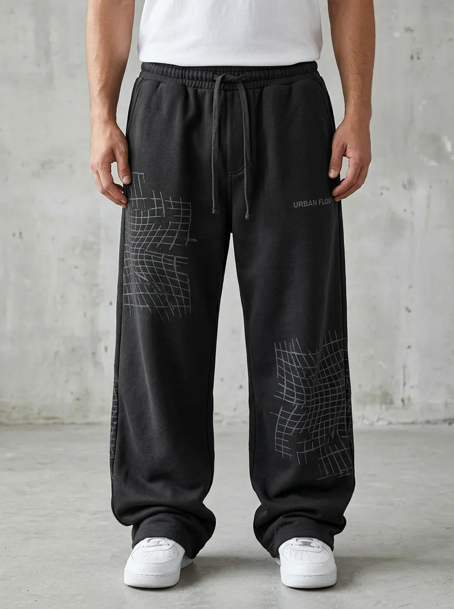 Modern Sweatpants Grid Men's Sweatpants