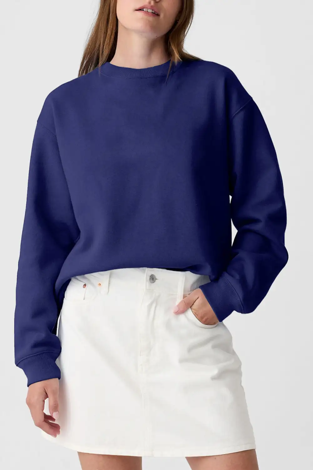 Laid Back Drop Shoulder Crewneck Sweatshirt